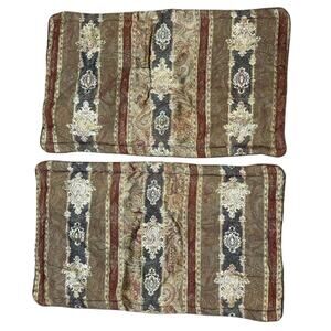 Croscill King Pillow Shams 2 Covers Cases Regal Gilded Paisley Hollywood Regency